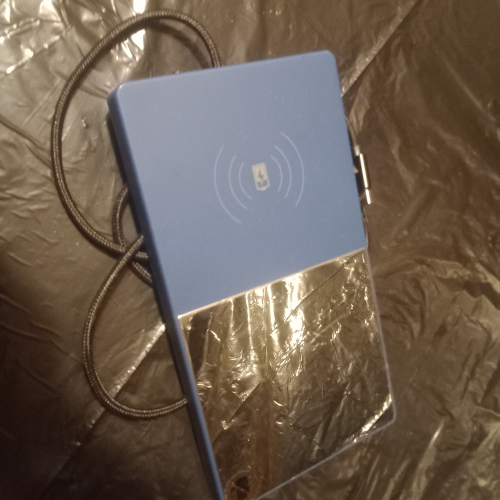 Blue and Silver Wireless Charger and Mug Warmer